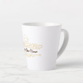 Tasse Latte Café moderne café accueil Personnaliser le nom (Angle droit)