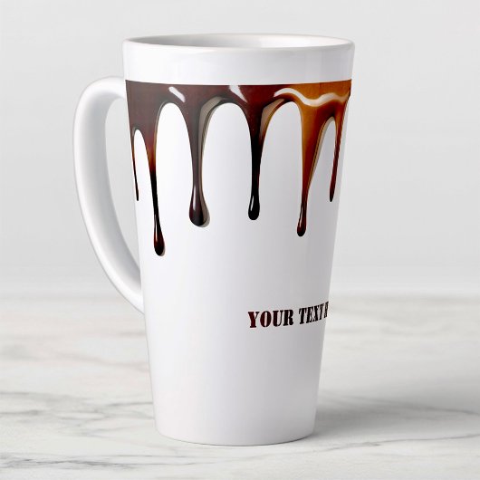 Tasse Latte Café moderne mignon, cool goutte à goutte texte pe