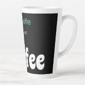 Tasse Latte Café | Nom Stylish Black Turquoise Typographie (Droite)