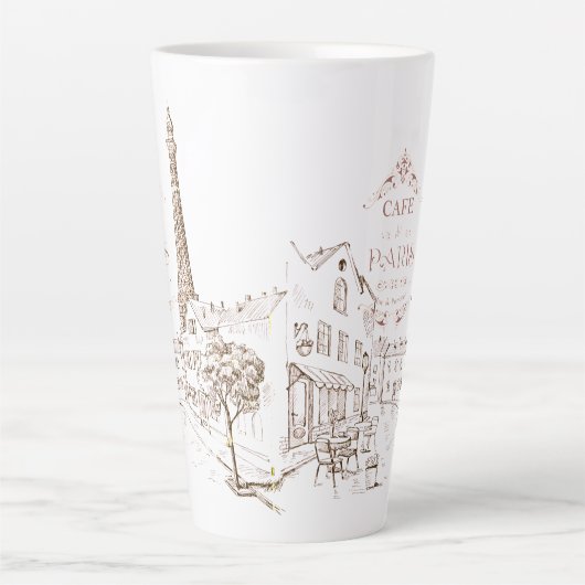 Tasse Latte Café Paris (Devant)