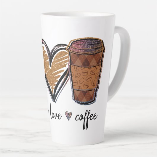 Tasse Latte Café Peace Love (Angle droit)