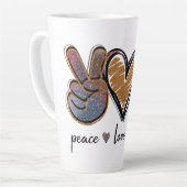 Tasse Latte Café Peace Love (Angle gauche)