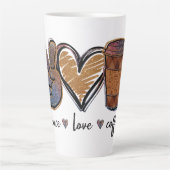 Tasse Latte Café Peace Love (Devant)