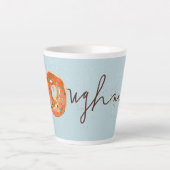 Tasse Latte Café rétro et pâte de noix dorée orange (Devant)