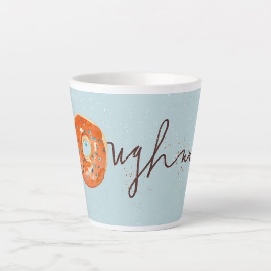 Tasse Latte Café rétro et pâte de noix dorée orange (Devant)