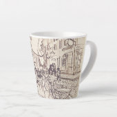 Tasse Latte Café Terrasse en soirée, Dessin d'art, Van Gogh (Angle droit)