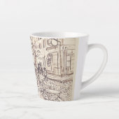 Tasse Latte Café Terrasse en soirée, Dessin d'art, Van Gogh (Droite)