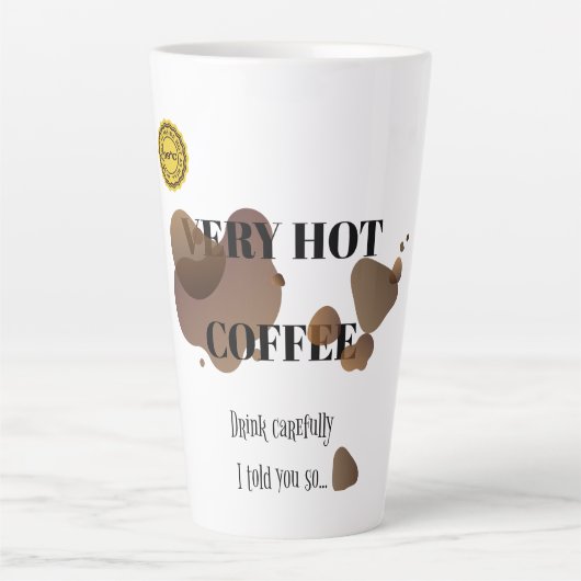 Tasse Latte Café Très Chaud (Devant)