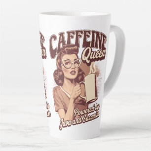 Tasse Latte Cafeine Queen - Java & Sarcasm Retro Design