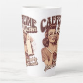 Tasse Latte Cafeine Queen - Java & Sarcasm Retro Design (Devant)