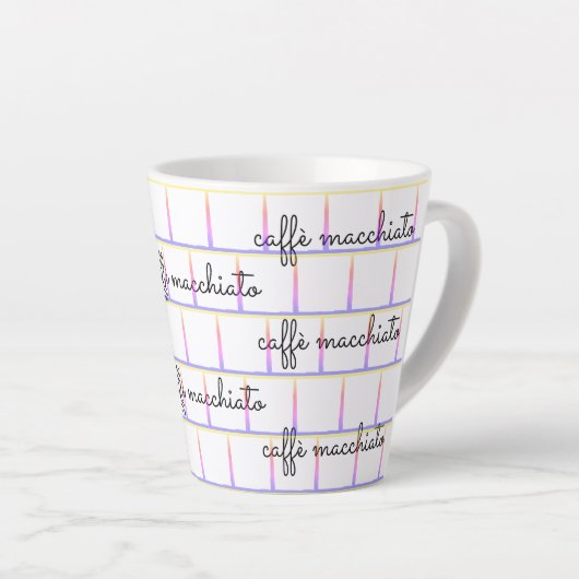 Tasse Latte Caffè macchiato sur Rainbow Grid (Angle droit)