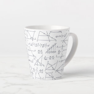 Tasse Latte Calculs mathématiques écrits à la main Illustratio