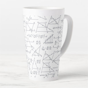 Tasse Latte Calculs mathématiques écrits illustrations