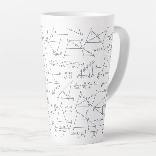 Tasse Latte Calculs mathématiques écrits illustrations (Angle droit)