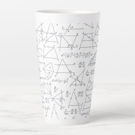 Tasse Latte Calculs mathématiques écrits illustrations (Devant)