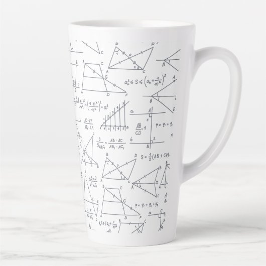 Tasse Latte Calculs mathématiques écrits illustrations (Droite)