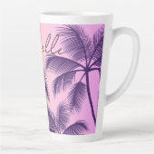 Tasse Latte Cali moderne Tropical Pastel Rose Sunset Palm Tree (Droite)