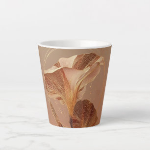 Tasse Latte Calla Lily Botanique Orange Brûlé