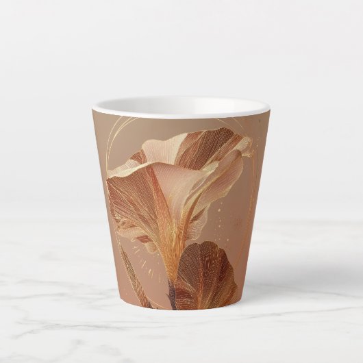 Tasse Latte Calla Lily Botanique Orange Brûlé (Devant)