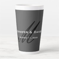 Calligraphie classique Monogramme Mariage gris