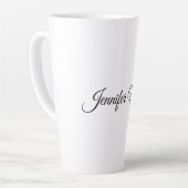 Tasse Latte Calligraphie Elegant noir & blanc Rétro (Angle gauche)
