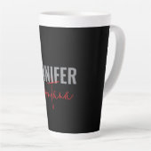 Tasse Latte Calligraphie Elegant Plain Ajouter son propre nom (Angle droit)