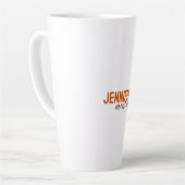 Tasse Latte Calligraphie Elegant Plain Ajouter son propre nom (Angle gauche)