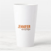 Tasse Latte Calligraphie Elegant Plain Ajouter son propre nom (Devant)