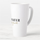 Tasse Latte Calligraphie Elegant Plain Ajouter son propre nom (Angle droit)