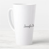 Tasse Latte Calligraphie Élégant Simple Nom Plain (Angle gauche)