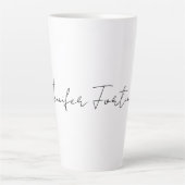 Tasse Latte Calligraphie Élégante Noir & Blanc Plaine Simple (Devant)