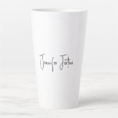 Tasse Latte Calligraphie Élégante Noir & Blanc Plaine Simple (Devant)
