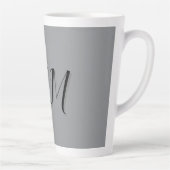 Tasse Latte Calligraphie gris-noir monogramme (Droite)