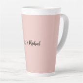 Tasse Latte Calligraphie mariage Elégant Rose Nom de la plaine (Angle droit)