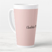 Tasse Latte Calligraphie mariage Elégant Rose Nom de la plaine (Angle gauche)