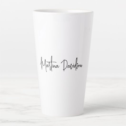 Tasse Latte Calligraphie minimaliste moderne (Devant)