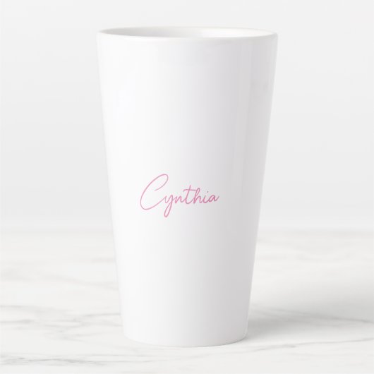 Tasse Latte Calligraphie minimaliste moderne en plaine Ajouter (Devant)