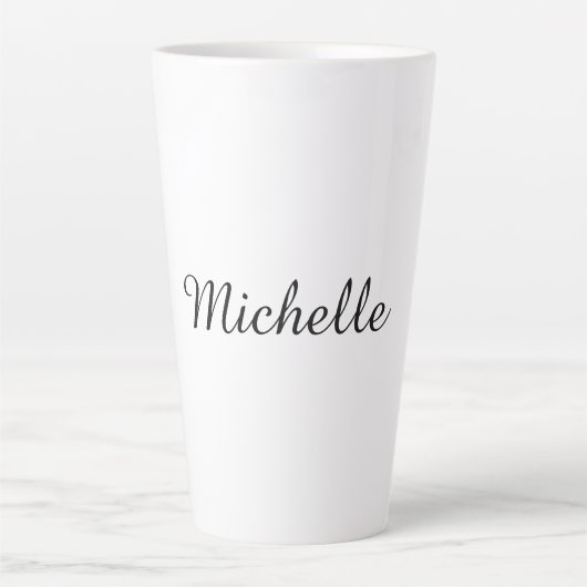 Tasse Latte Calligraphie Nom Creative Trendy White (Devant)