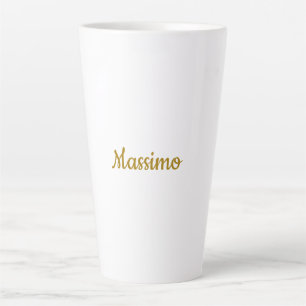 Tasse Latte Calligraphie Professionnel Élégant Couleur Or