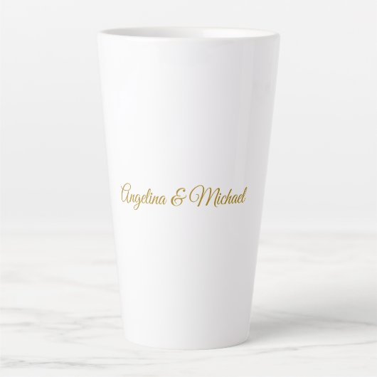 Tasse Latte Calligraphie professionnelle Elegant or couleur (Devant)