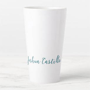 Tasse Latte Calligraphie Simple Plain Nom Professionnel