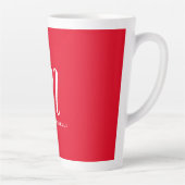 Tasse Latte Calligraphie stylisé blanc rouge monogramme votre (Droite)