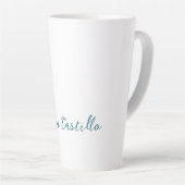 Tasse Latte Calligraphy Simple Plain Professional Name (Angle droit)