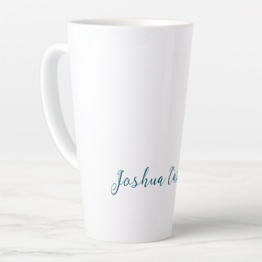 Tasse Latte Calligraphy Simple Plain Professional Name (Angle gauche)