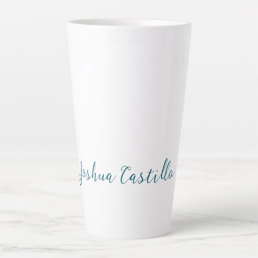 Tasse Latte Calligraphy Simple Plain Professional Name (Devant)