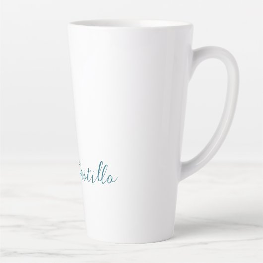 Tasse Latte Calligraphy Simple Plain Professional Name (Droite)