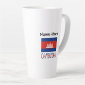 Tasse Latte Cambodia and Cambodian Flag Personalized Large Lat (Angle droit)