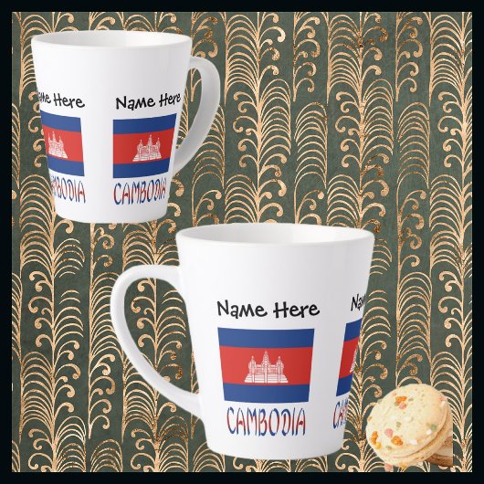 Tasse Latte Cambodia and Cambodian Flag Personalized Small Lat