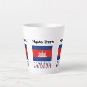 Tasse Latte Cambodia and Cambodian Flag Personalized Small Lat (Devant)