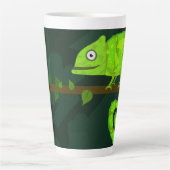 Tasse Latte Caméléon mignon vert (Devant)